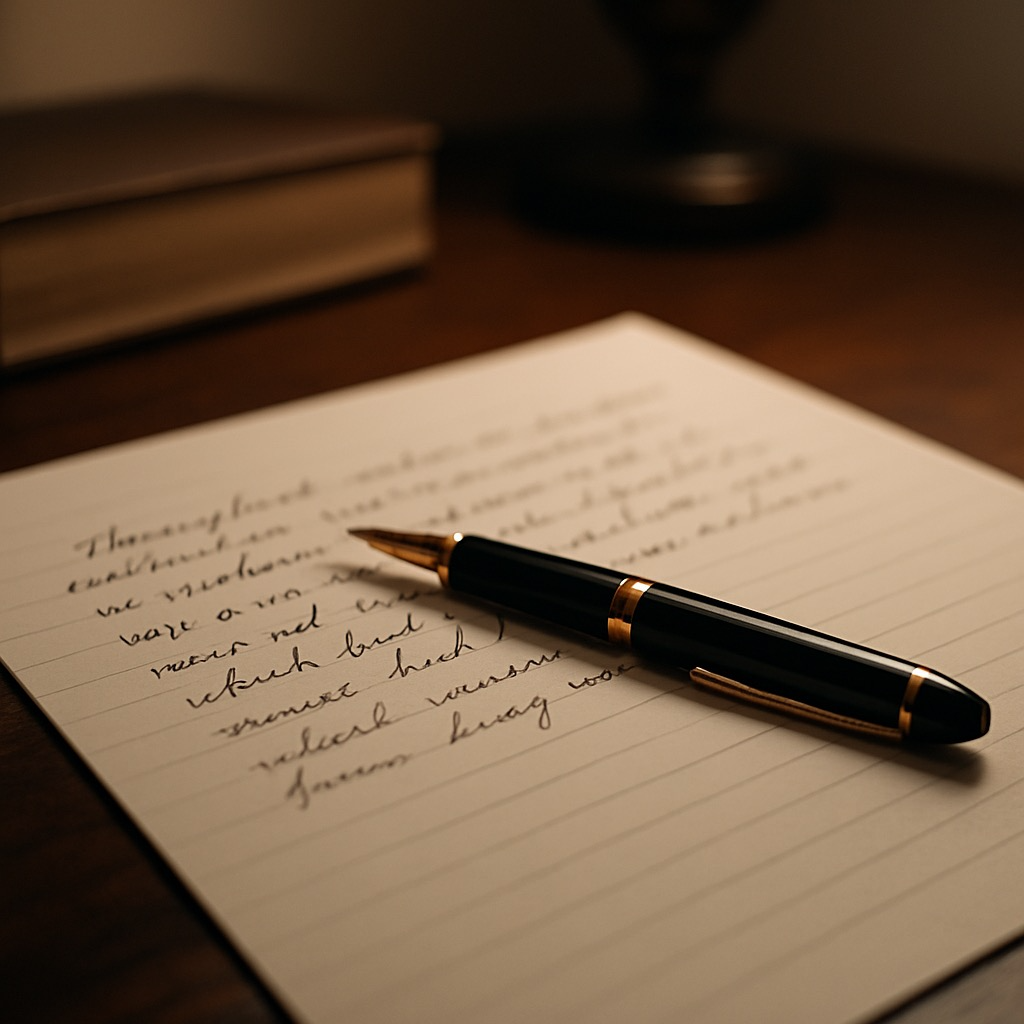 Student writing an essay